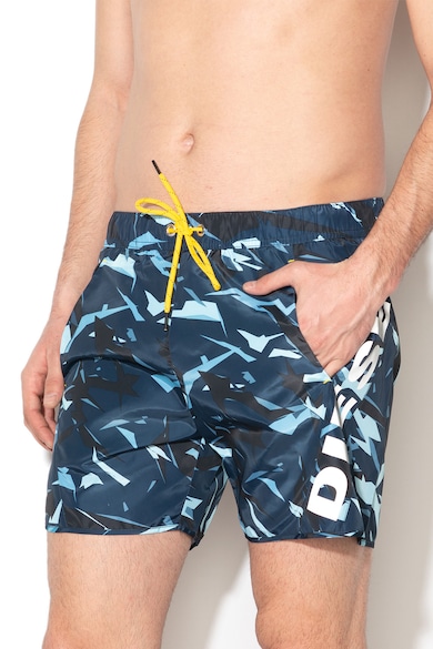 Diesel Pantaloni scurti de baie cu logo reflectorizant si imprimeu camuflaj Seasprint Barbati