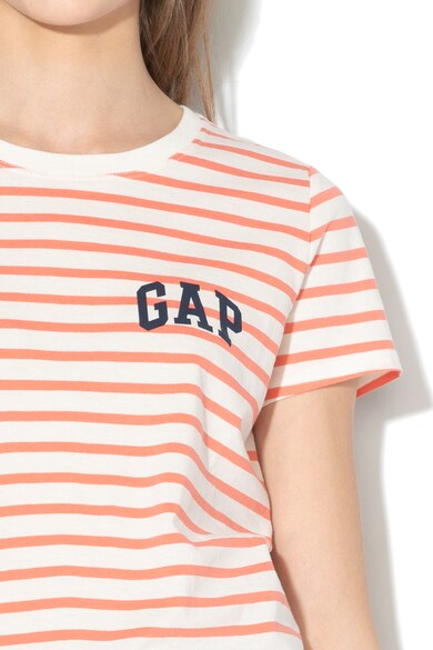 GAP Tricou cu model in dungi si imprimeu logo Femei