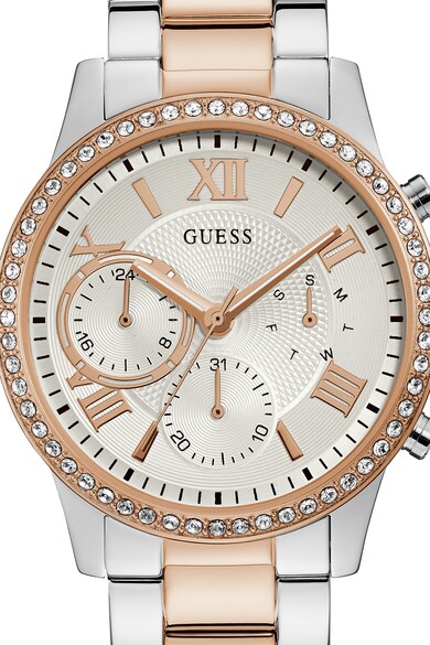 GUESS Ceas cu functii multiple, decorat cu cristale Femei