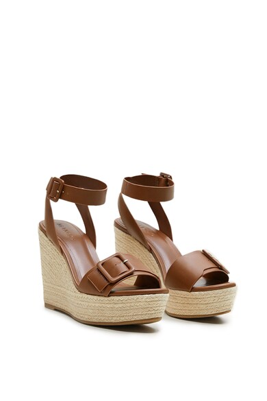 Mango Sandale wedge de piele ecologica Illa Femei