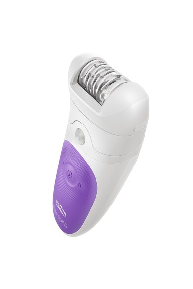 Braun Epilator  Silk-épil 5541 Wet&Dry, 28 pensete, Acumulator, Sistem de masaj, 4 accesorii, Mov/Alb Femei