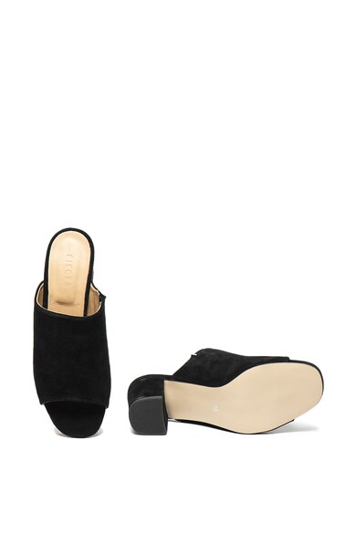 Pieces Sandale slip-on de piele intoarsa, cu toc masiv Mela Femei