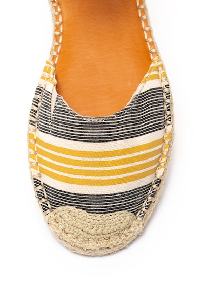 ROXY Sandale tip espadrile din material textil si piele ecologica, cu dungi Rosalie Femei