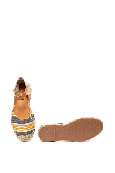 ROXY Sandale tip espadrile din material textil si piele ecologica, cu dungi Rosalie Femei