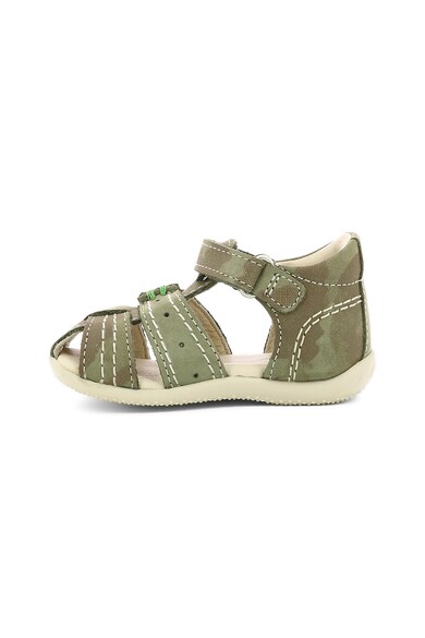 Kickers kids Sandale de piele nabuc cu model camuflaj Fete