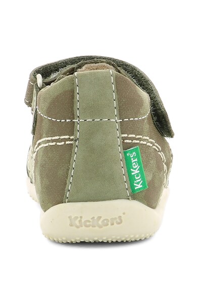 Kickers kids Sandale de piele nabuc cu model camuflaj Fete