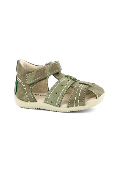 Kickers kids Sandale de piele nabuc cu model camuflaj Baieti