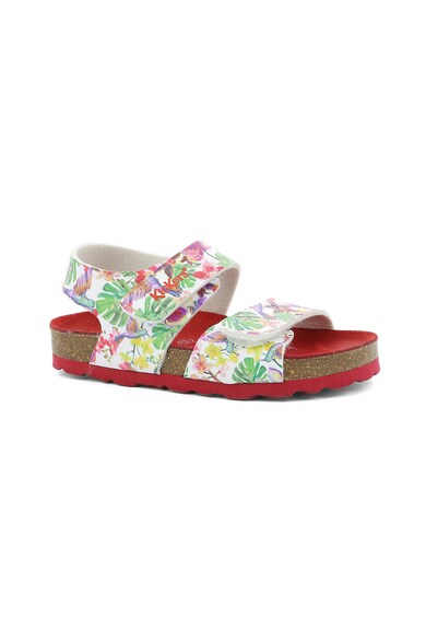 Kickers kids Sandale de piele ecologica, cu model tropical Fete