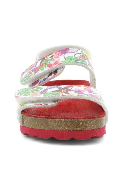 Kickers kids Sandale de piele ecologica, cu model tropical Fete