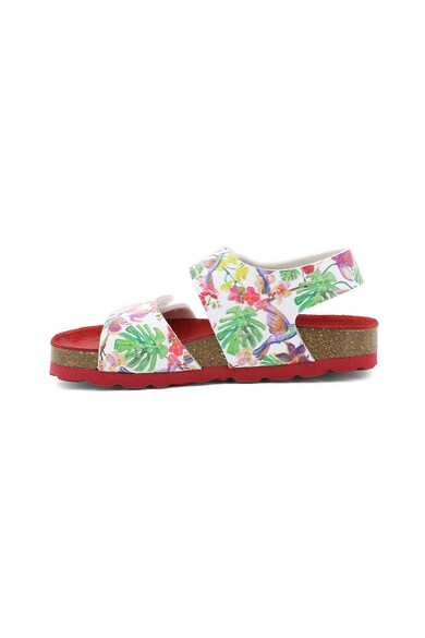 Kickers kids Sandale de piele ecologica, cu model tropical Fete