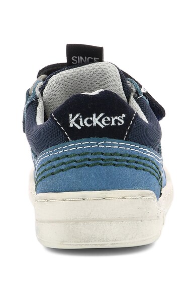 Kickers kids Pantofi sport de piele nabuc si insertii de piele intoarsa Baieti