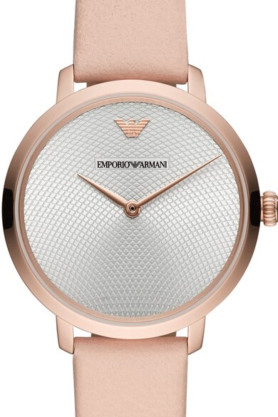 Emporio Armani Ceas quartz cu o curea de piele Slim Femei