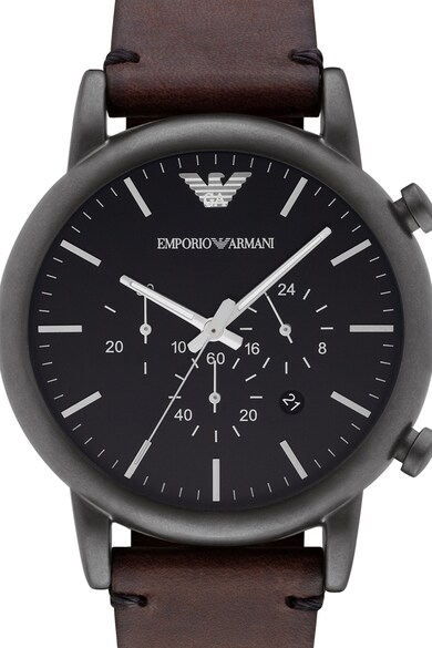 Emporio Armani Ceas cronograf cu o curea de piele Luigi Barbati