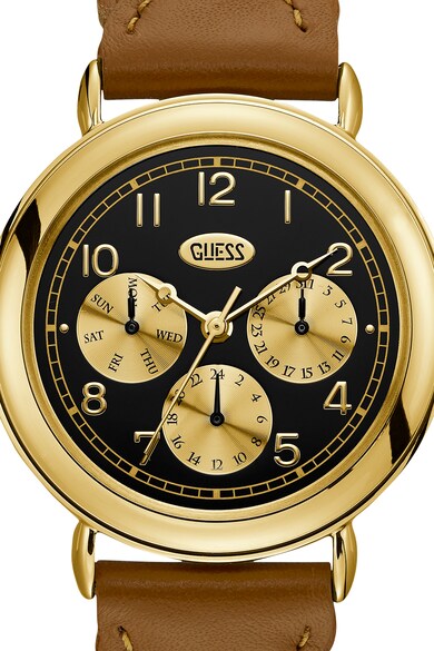 Guess Originals Ceas unisex cu functii multiple si curea de piele impletita Barbati