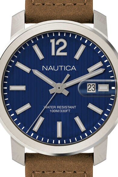 Nautica Ceas quartz cu o curea de piele intoarsa Barbati