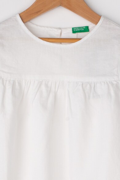United Colors of Benetton Bővülő lenvászon tartalmú ruha empire derékrésszel Lány