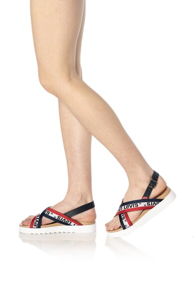 Levi's Sandale wedge din piele si material textil Femei