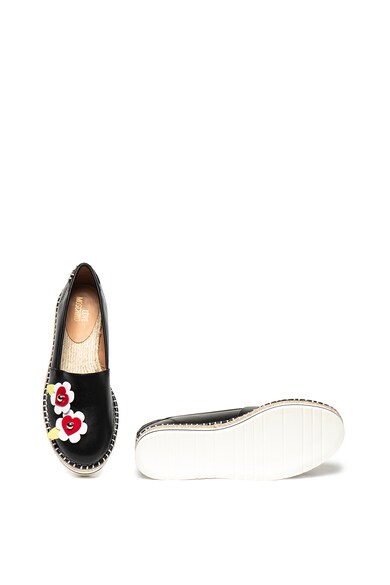 Love Moschino Espadrile de piele ecologica, cu detaliu floral Femei