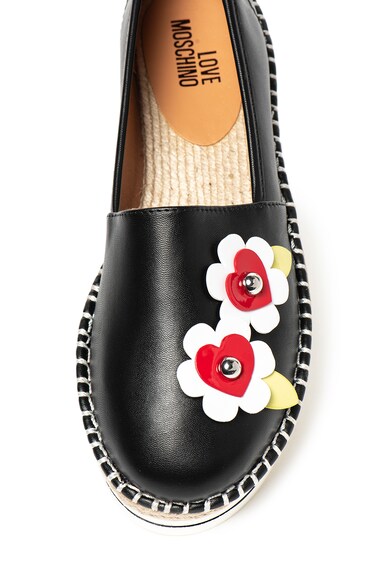 Love Moschino Műbőr espadrille cipő virágos rátétekkel női