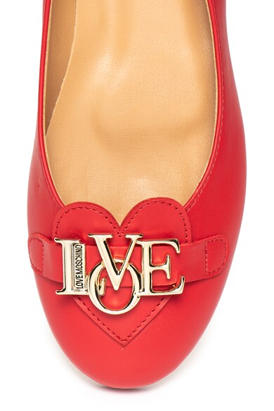 Love Moschino Balerini de piele cu logo metalic Femei