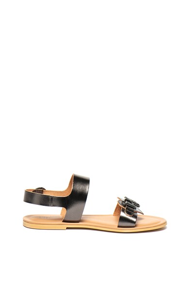 Love Moschino Sandale slingback de piele, cu aplicatie logo Femei