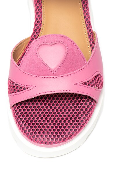 Love Moschino Sandale flatform de piele si piele intoarsa Femei