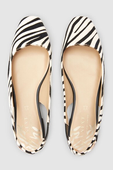 NEXT Pantofi slingback de piele cu par scurt, cu imprimeu zebra Femei