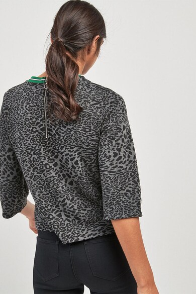 NEXT Bluza cu animal print si maneci medii Femei