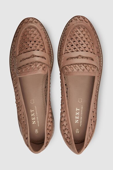 NEXT Pantofi loafer de piele cu aspect tesut Femei