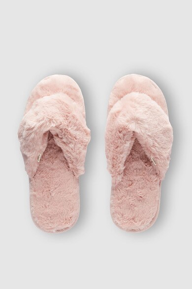 NEXT Papuci flip-flop cu blana sintetica Femei