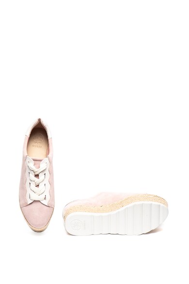 GUESS Bőr és nyersbőr flatform sneaker női