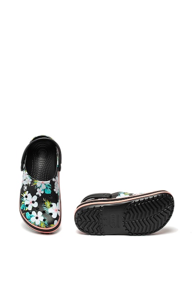 Crocs Saboti de cauciuc cu bareta slingback si model floral Femei