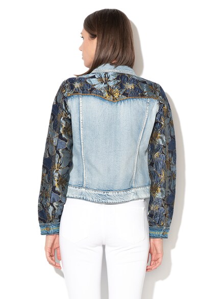 DESIGUAL Jacheta din denim cu detalii florale brodate Sunset Femei