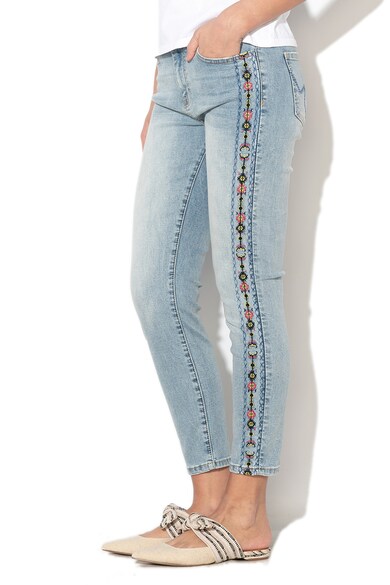 DESIGUAL Olimpia skinny fit farmernadrág hímzett részletekkel női