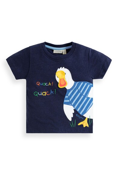 JoJo Maman Bebe Tricou de bumbac cu aplicatie rata Baieti