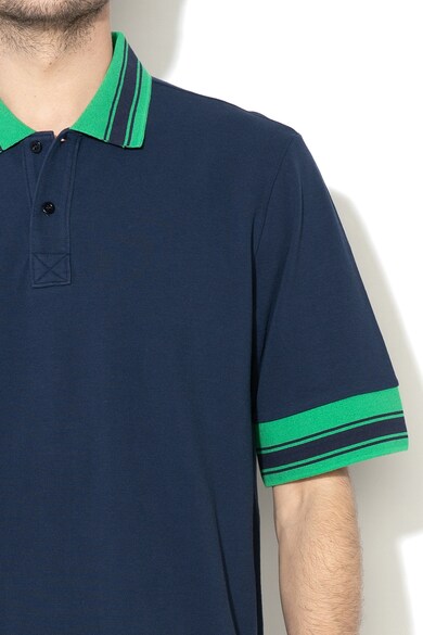 United Colors of Benetton Tricou polo de pique, cu detalii contrastante Barbati