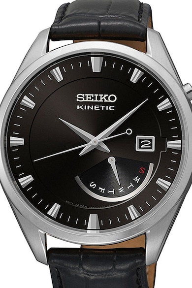 Seiko Ceas rotund cu o curea de piele Barbati