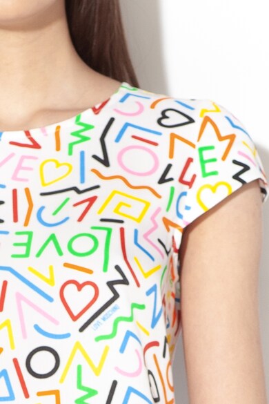 Love Moschino Rochie evazata cu imprimeu text Femei