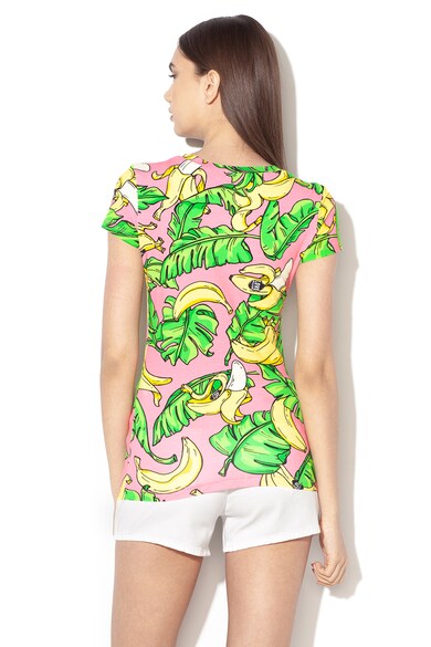 Love Moschino Tricou cambrat cu imprimeu tropical Femei