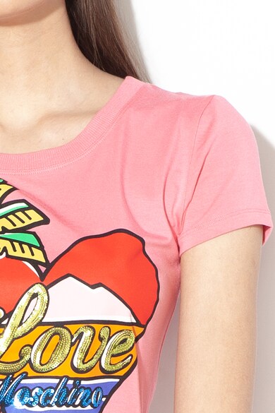 Love Moschino Tricou din amestec de modal, cu paiete Femei