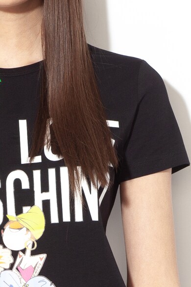 Love Moschino Mintás póló logóval női