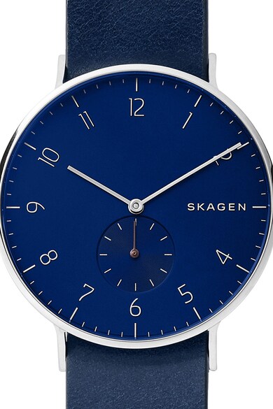 Skagen Часовник Aaren с двулицева кожена каишка Мъже