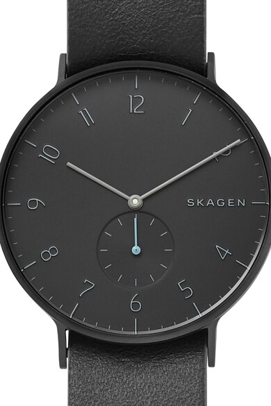 Skagen Аналогов часовник с кожена каишка Мъже