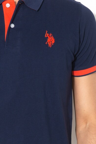 U.S. Polo Assn. Tricou polo din material pique cu garnituri contrastante Barbati