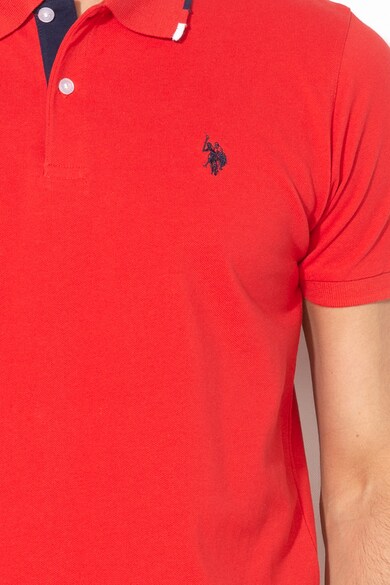 U.S. Polo Assn. Tricou polo din material pique cu broderie logo Barbati