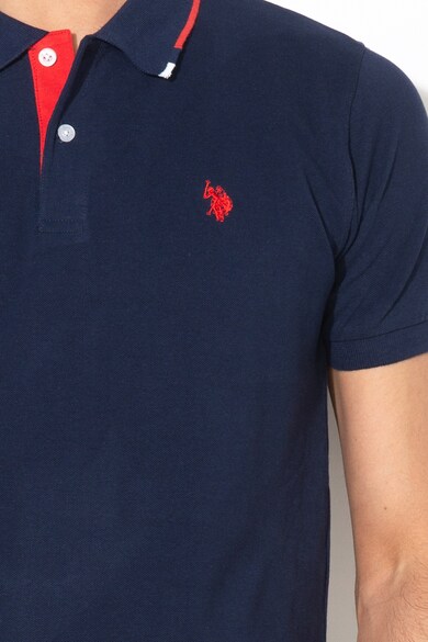 U.S. Polo Assn. Тениска от пике с яка и лого Мъже