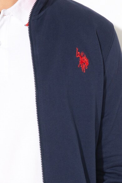 U.S. Polo Assn. Bluza sport cu fermoar si broderie logo Barbati