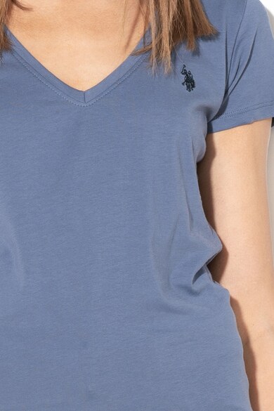 U.S. Polo Assn. V-nyakú póló logós hímzéssel női