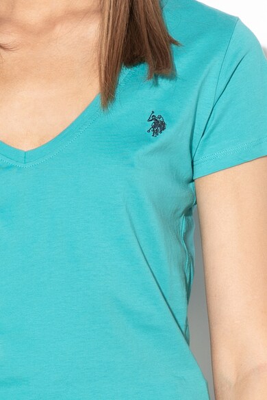 U.S. Polo Assn. V-nyakú póló logós hímzéssel női