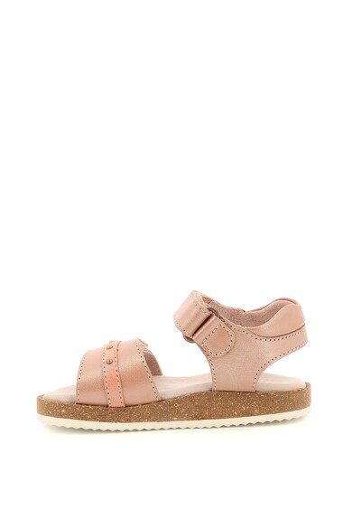 Kickers kids Sandale de piele cu velcro si nituri Fete